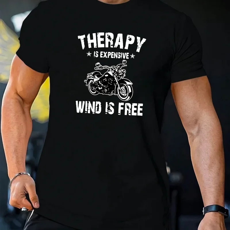 Tee Graphic Print - メンズ用バイク柄グラフィックTシャツ。超カジュアルな半袖デザインで、鮮やかなプリントが施されており、夏のバイクでの冒険に最適です。