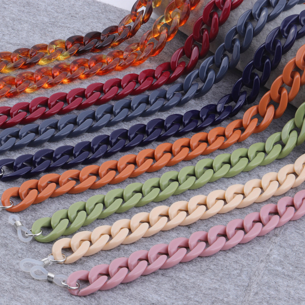 Sunglass Retainer Cord - 新しいファッションアクリルメガネチェーンホルダーコード読書サングラスチェーン女性 Largands 眼鏡ぶら下げネックチェーンストラップロープ