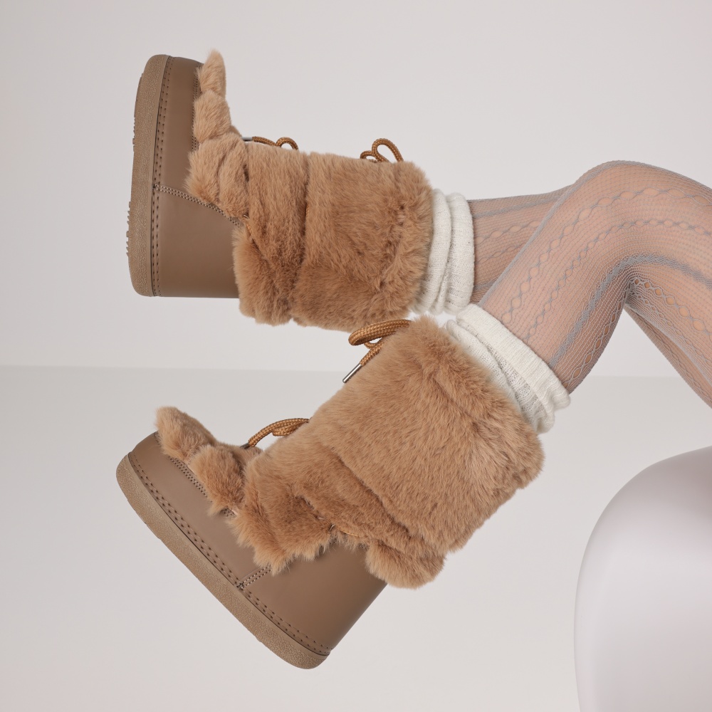 女性用ファーブーツ ラウンドトゥ フラット スリップオン 冬 - Espadrille Slip On のレビューと価格