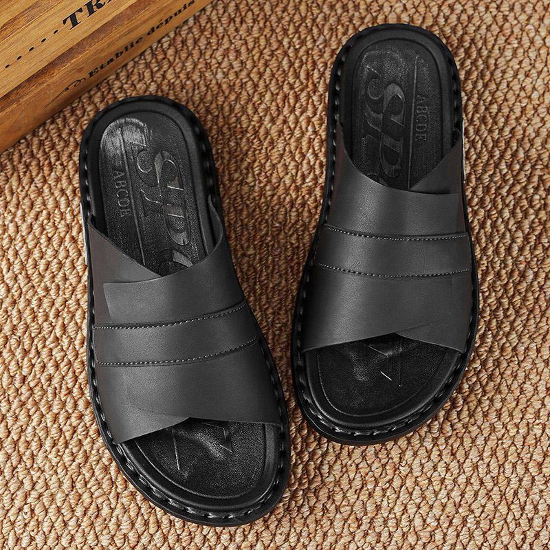 2026年夏 クラシックレザー メンズスリッパ 大きいサイズ - Flip Flop Leather Men のレビューと価格