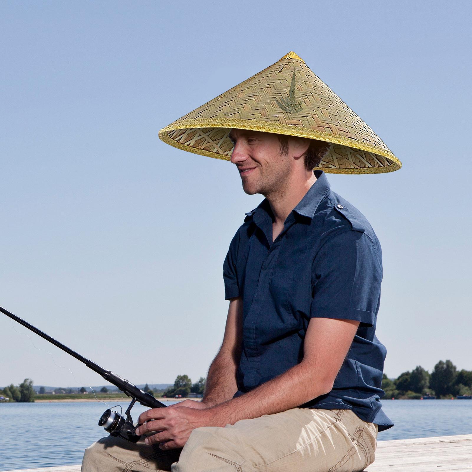 中国製麦わら帽子 手作り籐帽子 調節可能なあご紐付き 釣り、 - Bucket Hat Straw のレビューと価格