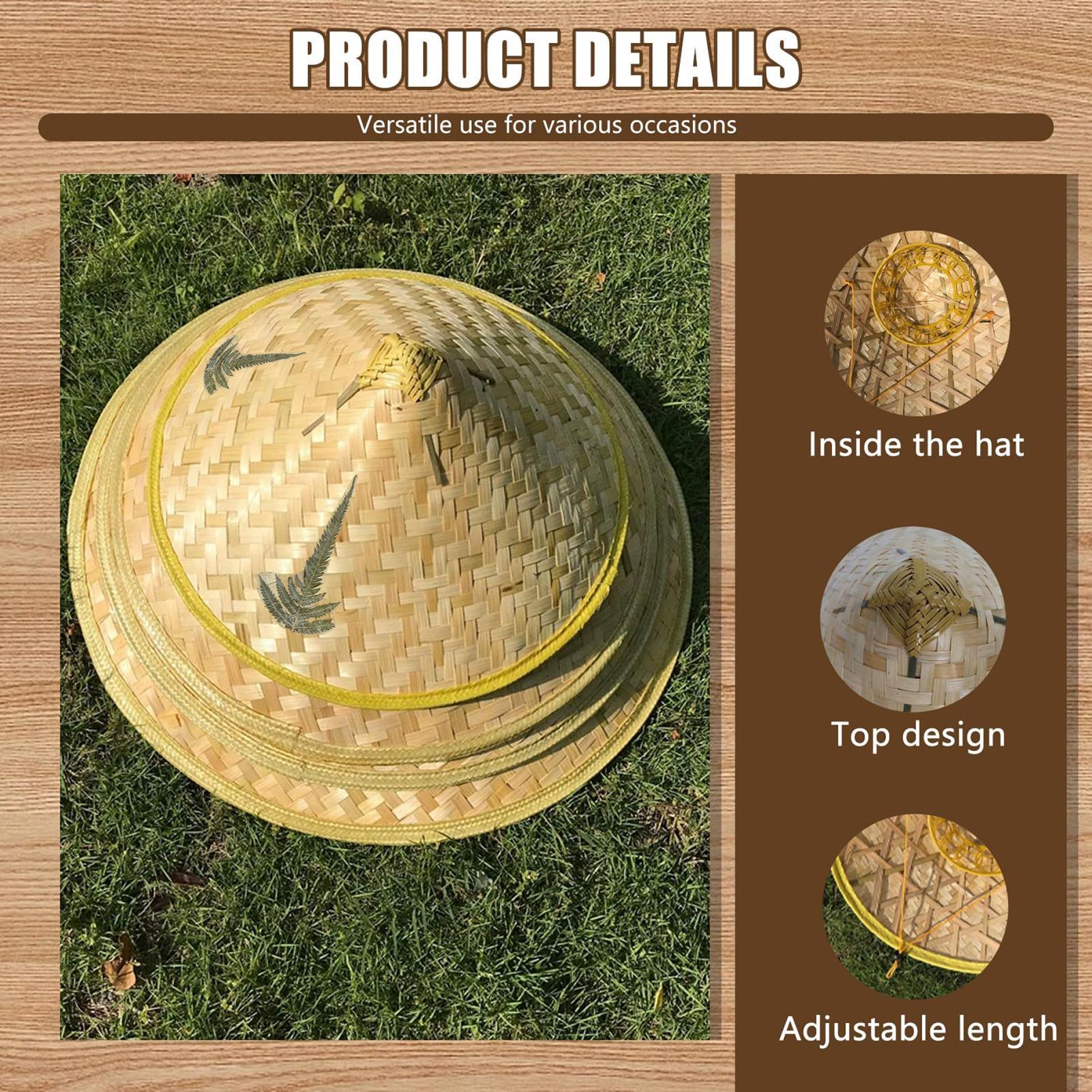 中国製麦わら帽子 手作り籐帽子 調節可能なあご紐付き 釣り、 - Bucket Hat Straw のレビューと価格