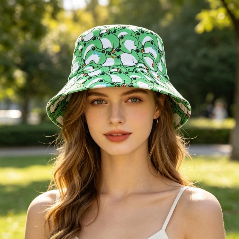 A52E パッカブルカエルプリントサンハットフロッピーキャッ - Packable Hat Nylon のレビューと価格
