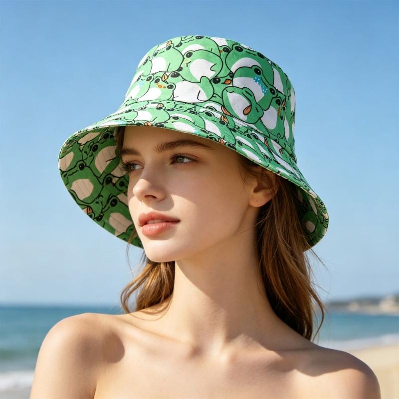A52E パッカブルカエルプリントサンハットフロッピーキャッ - Packable Hat Nylon のレビューと価格