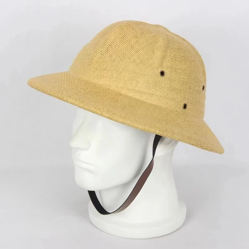 100%わら製ヘルメット型サンハット 夏用 メンズ ベトナム - Bucket Hat Straw のレビューと価格
