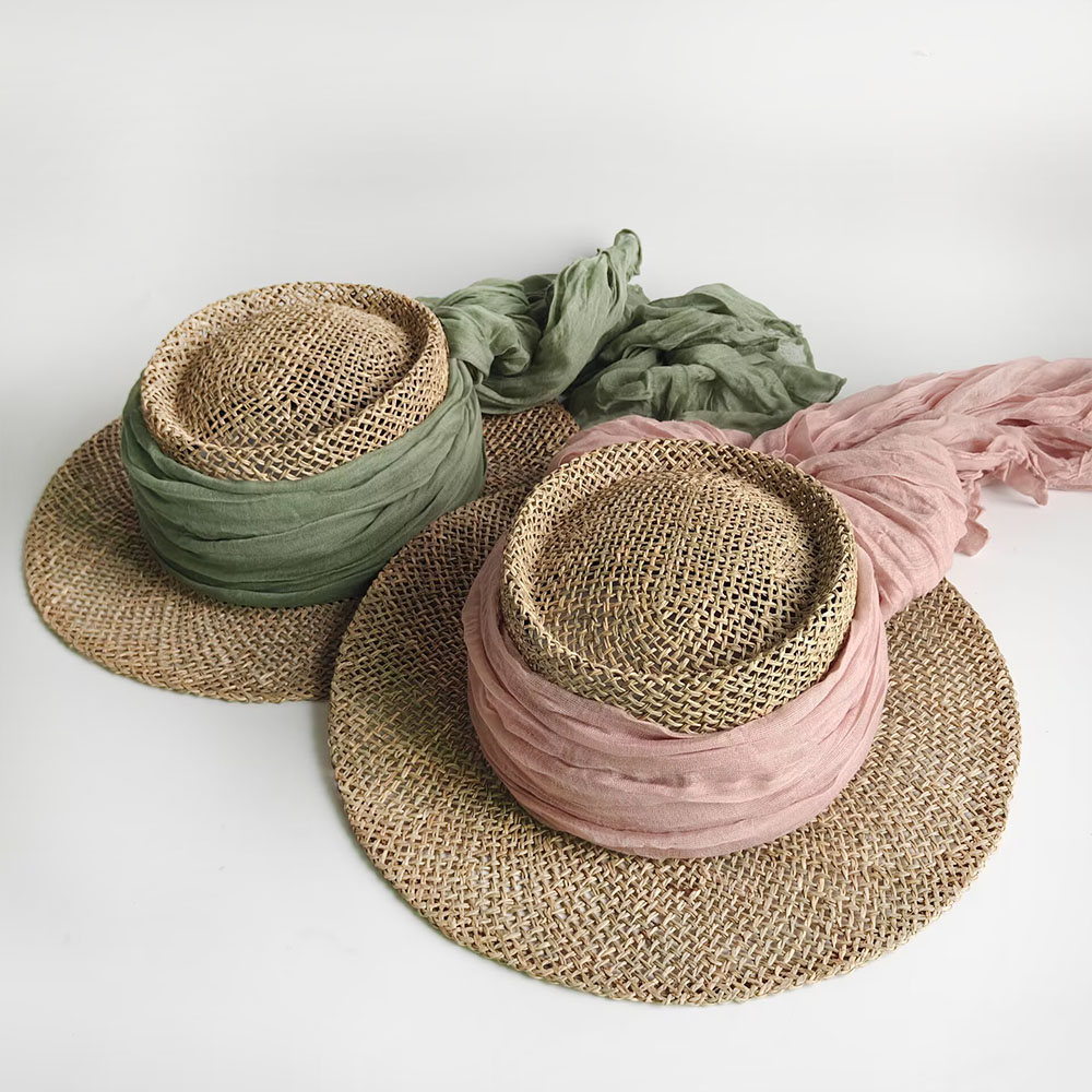 女性用夏用つば広麦わら帽子 高級レースメッシュリボン付き ビ - Bucket Hat Straw のレビューと価格