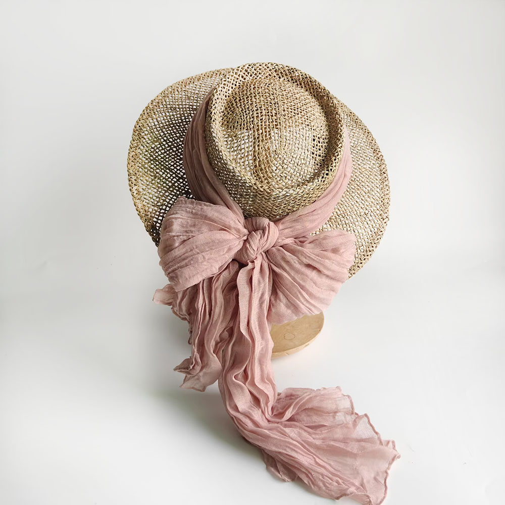 女性用夏用つば広麦わら帽子 高級レースメッシュリボン付き ビ - Bucket Hat Straw のレビューと価格