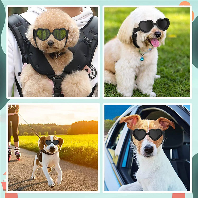 1 PC ハート型小型犬用サングラス防水 UV 保護猫用サン - Sunglass Retainer Cord のレビューと価格
