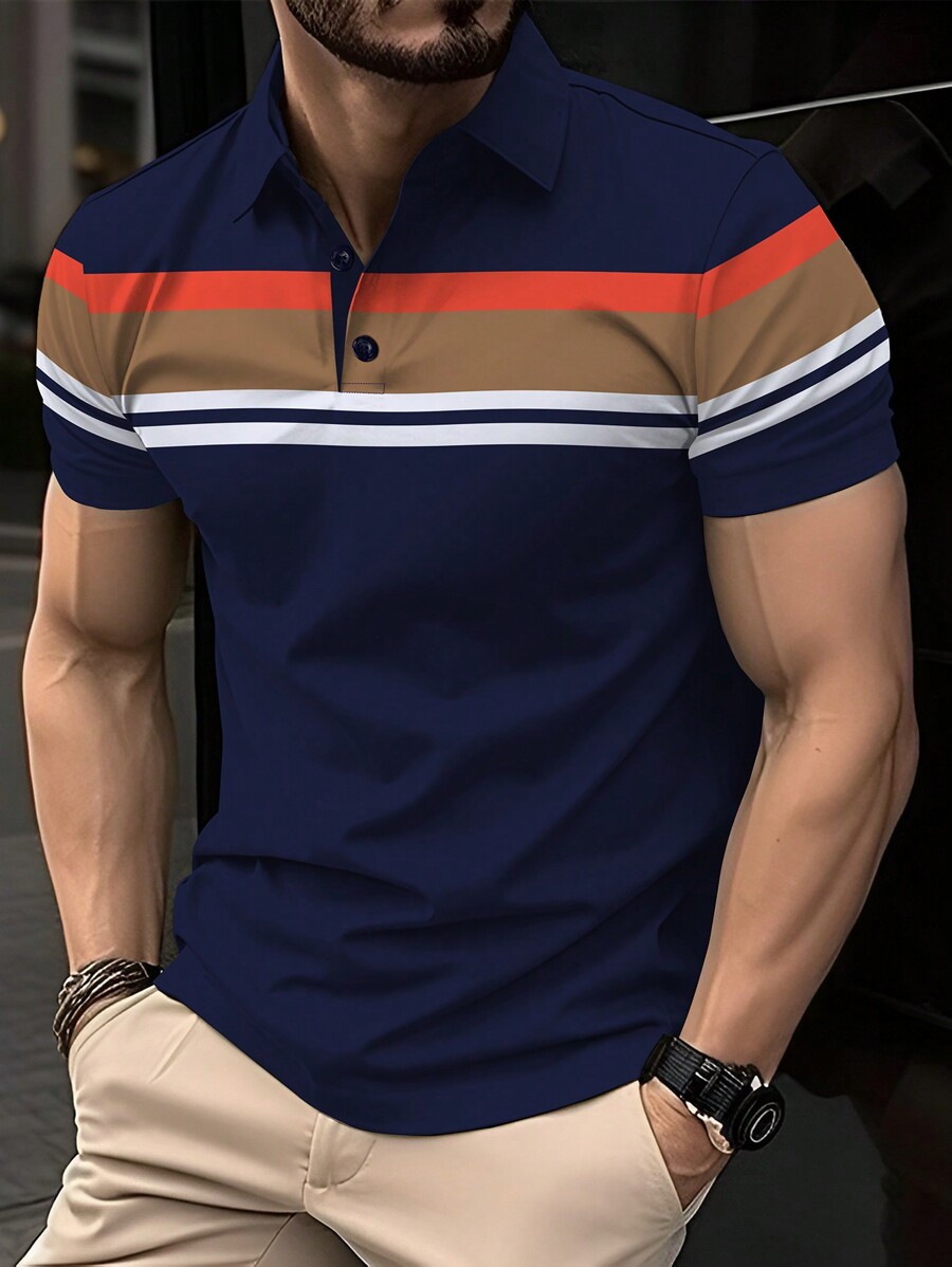 カルボルニス メンズ カラーブロック 半袖ポロシャツ 夏用  - Polo Shirt Pique のレビューと価格