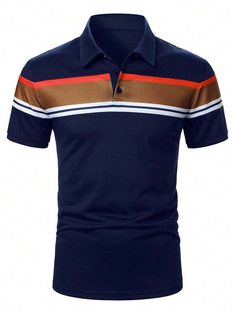 カルボルニス メンズ カラーブロック 半袖ポロシャツ 夏用  - Polo Shirt Pique のレビューと価格