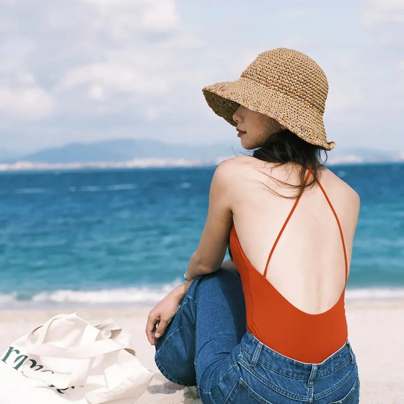 女性のための麦わら帽子、太陽の帽子、顔の小さなバケットの帽子 - Bucket Hat Straw のレビューと価格