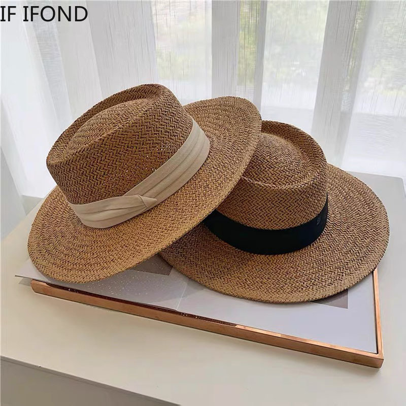 女性のための通気性のある麦わら帽子,カジュアルな春と夏のため - Bucket Hat Straw のレビューと価格