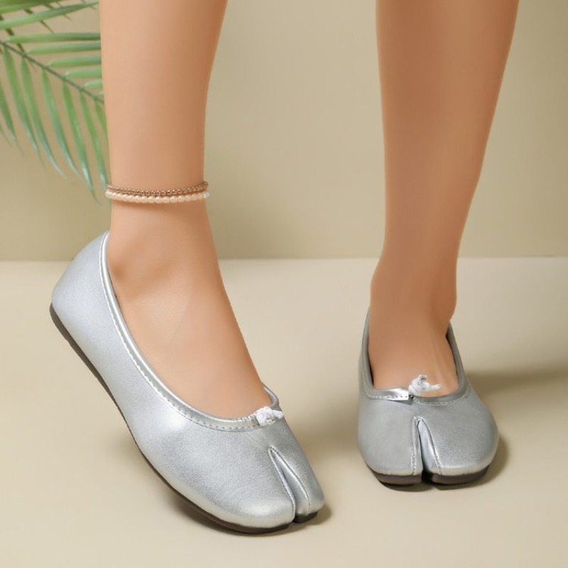 レディース スプリットトゥ バレエシューズ ノット装飾 スリ - Espadrille Slip On のレビューと価格