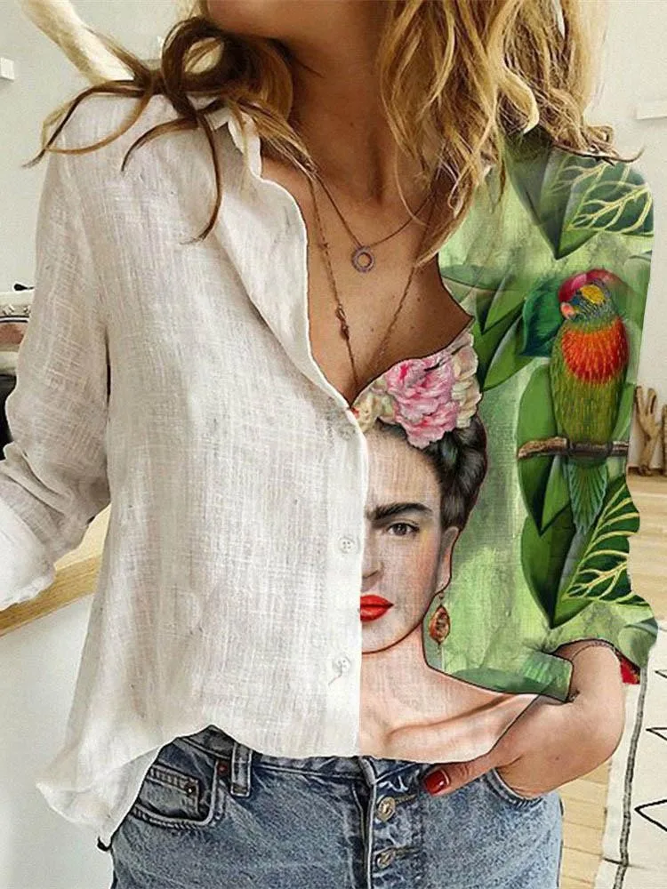 女性の春と秋の長袖ターンダウン Colla シャツファッショ - Shirt Camp Collar のレビューと価格