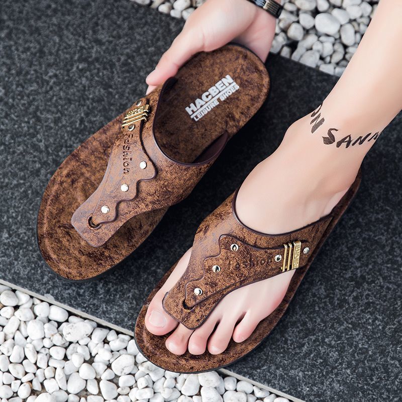 2026年新作 メンズ フリップフロップ 本革製 滑り止めソ - Flip Flop Leather Men のレビューと価格